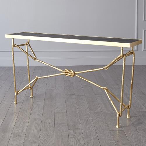 Love Knot Console-Gold Leaf/Black