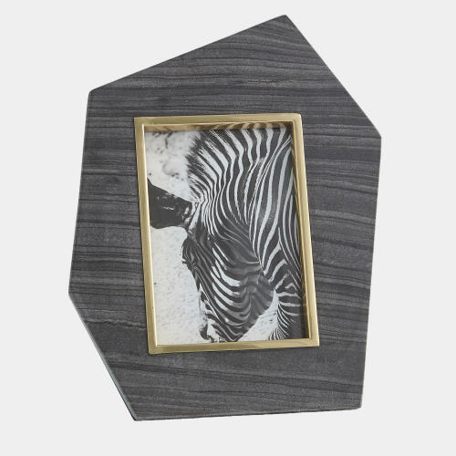 Everly Photo Frame-Gray/Brass-Vertical-5x7