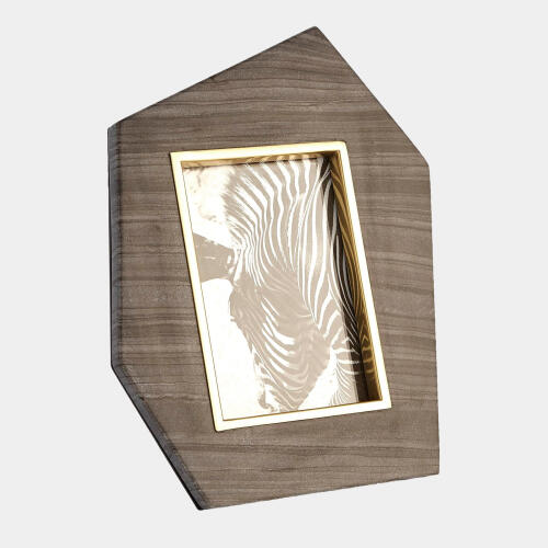 Everly Photo Frame-Gray/Brass-Vertical-5x7