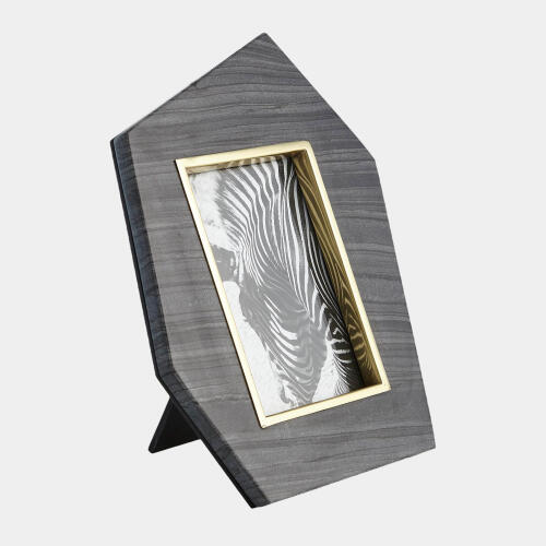 Everly Photo Frame-Gray/Brass-Vertical-5x7