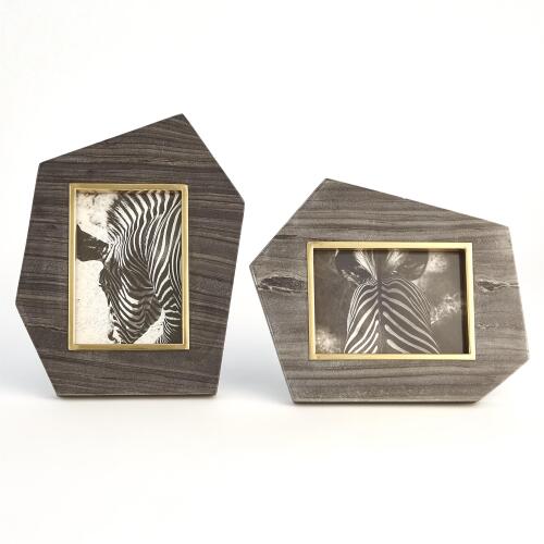 Brass Frame Grey Stone Photo Frame