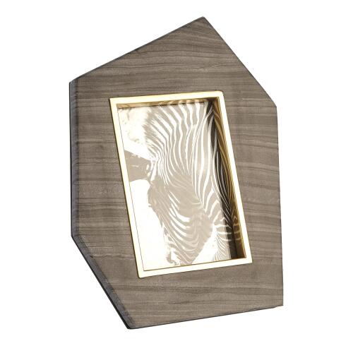 Brass Frame Grey Stone Photo Frame