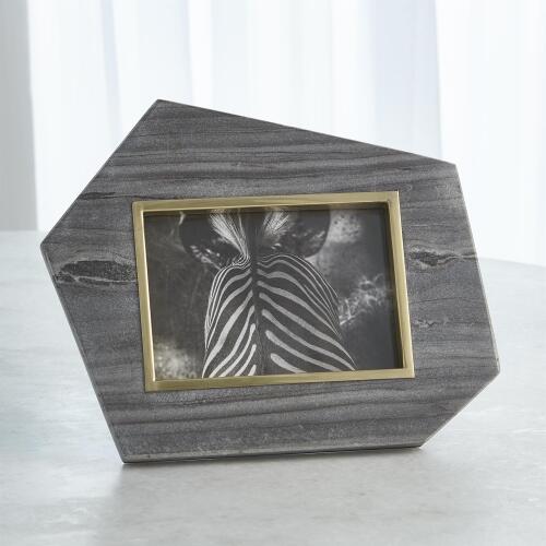 Brass Frame Grey Stone Photo Frame