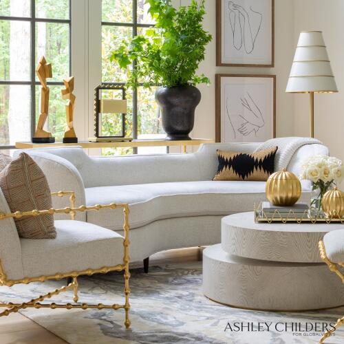 Ric Rac Tray-Gold w/Antique Mirror