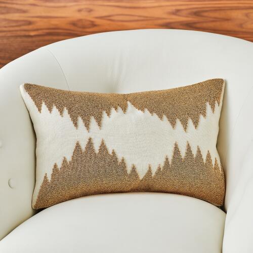 Tristan Pillow-Gold Seed Beads/Bone