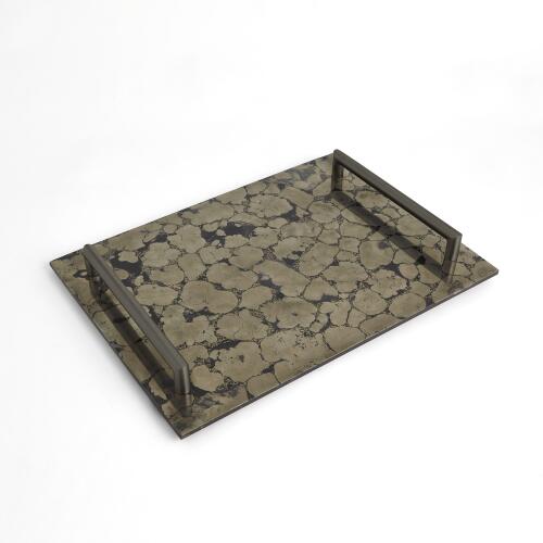 Pyrite Tray w/Bronze Handles