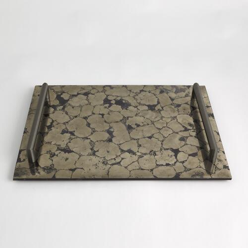 Bergen Pyrite Tray w/Bronze Handles