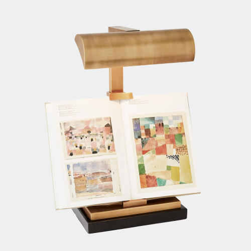 Edgar Tabletop Easel Lamp-Matte Brass