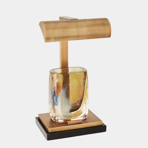 Edgar Tabletop Easel Lamp-Matte Brass