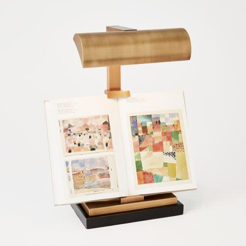 Tabletop Easel Lamp-Matte Brass