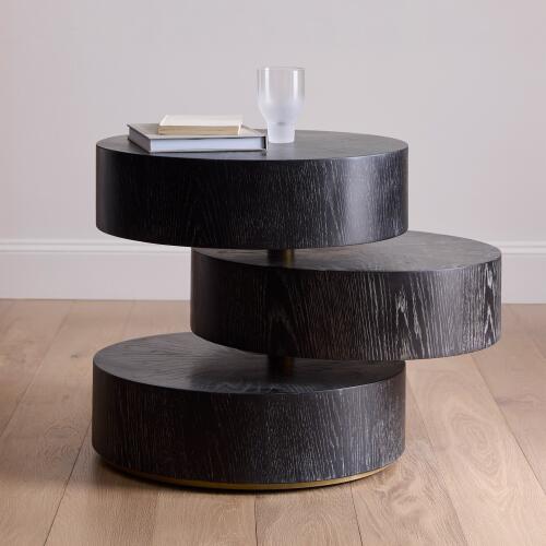 Pivot Side Table-Ebony Cerused