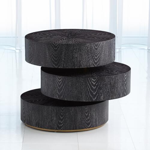 Pivot Side Table-Ebony Cerused