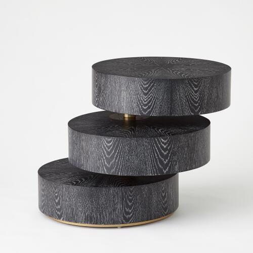 Pivot Side Table-Ebony Cerused