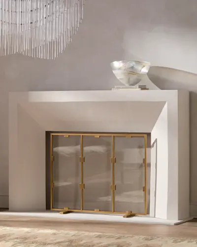 Worthington Fire Screen-Brass