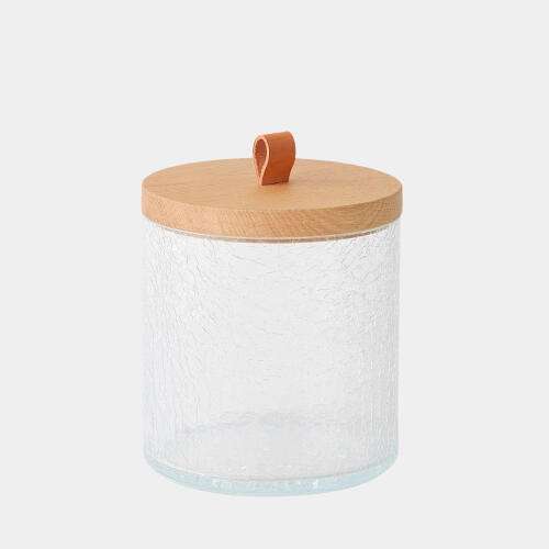 Tina Crackle Glass Canister w/Lid