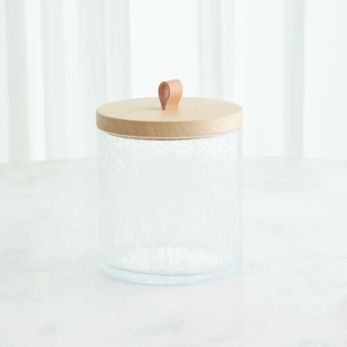 Crackle Glass Canister w/Lid