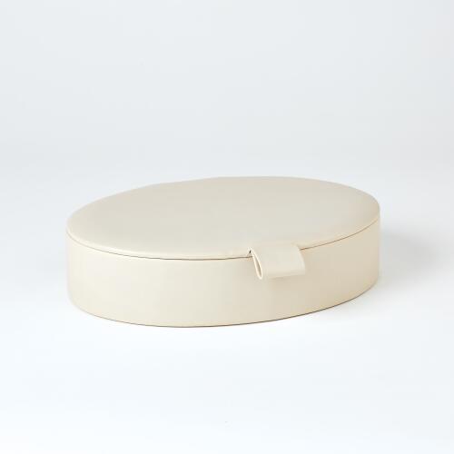 Signature Oval Leather Box-Mist