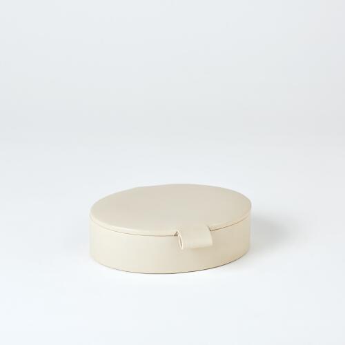 Signature Oval Leather Box-Mist