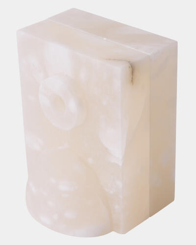 Barakoa Bookends-Alabaster-White