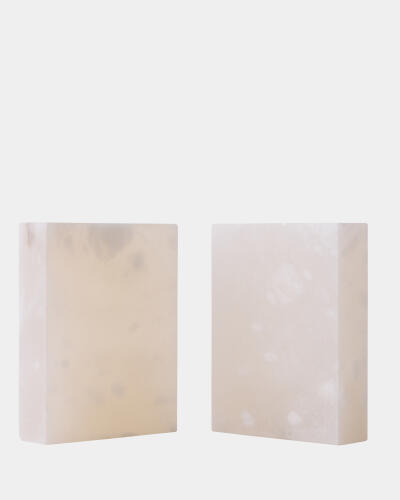 Barakoa Bookends-Alabaster-White
