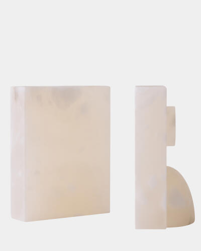 Barakoa Bookends-Alabaster-White