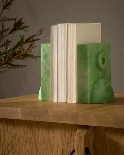 Barakoa Bookends-Alabaster-Lime