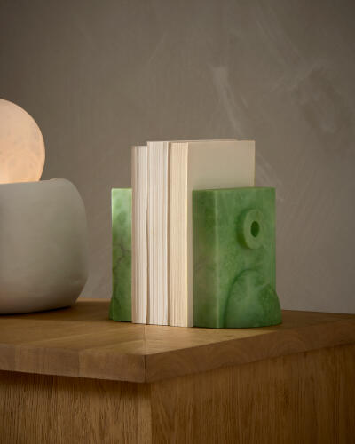 Barakoa Bookends-Alabaster-Lime