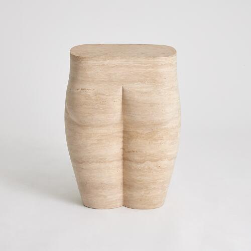 L'Homme Stool-Travertine