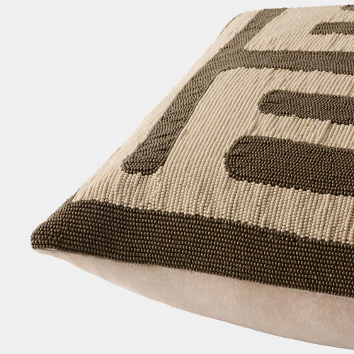Carthago Beaded Pillow-Latch-Sepia