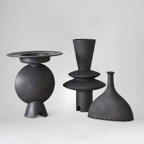 Noelle Geometric Vase-Black