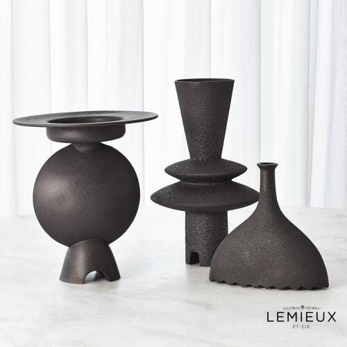 Noelle Geometric Vase-Black
