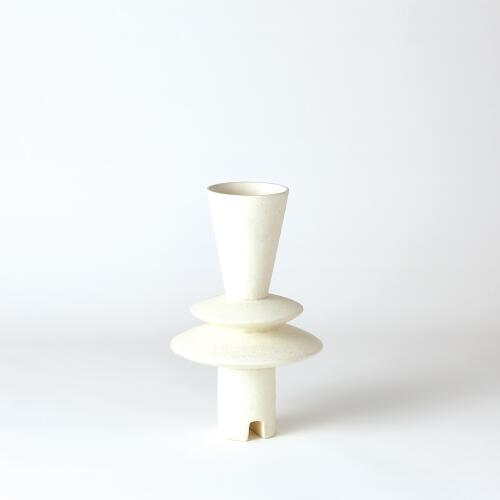 Adelyn Geometric Vase-White