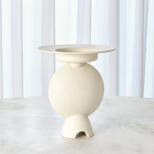Camille Geometric Vase-White