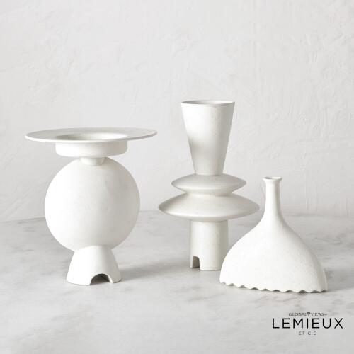 Noelle Geometric Vase-White