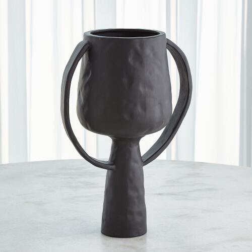 Aquitaine Vase-Matte Black-Med