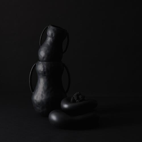 Aquitaine Vase-Matte Black