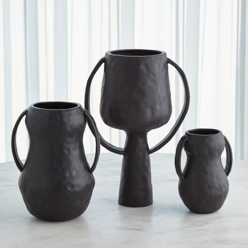 Aquitaine Vase-Matte Black-Sm