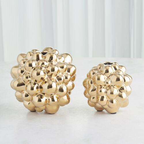Bubble Vase-Bright Gold
