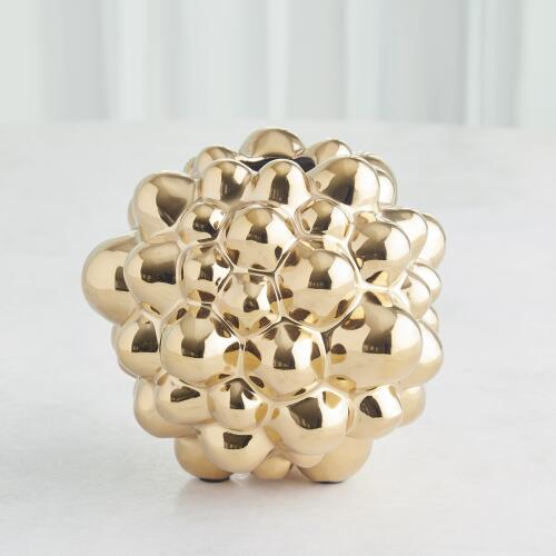 Bubble Vase-Bright Gold