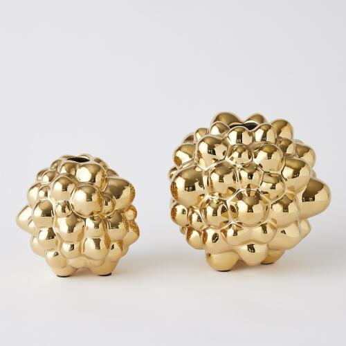 Bubble Vase-Bright Gold