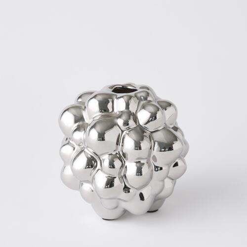Bubble Vase-Bright Silver