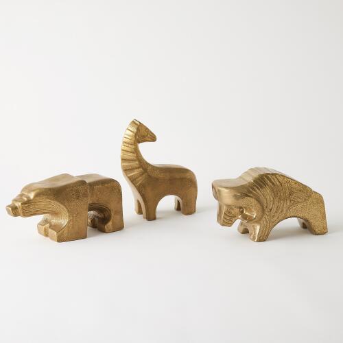 Les Animaux-Bison-Matte Antique Gold