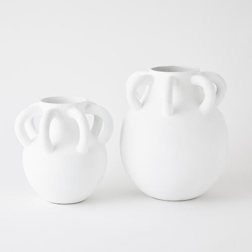 amphora loop vase-white