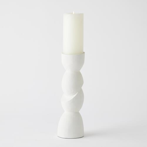 Pradier Candle Holder-White-Med