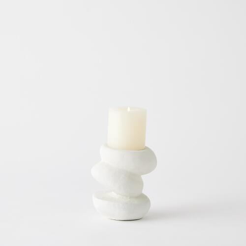 Pradier Candle Holder-White-Med