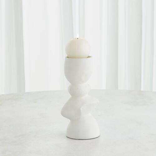 Pradier Candle Holder-White