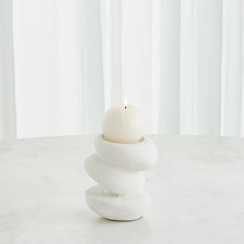 Pradier Candle Holder-White