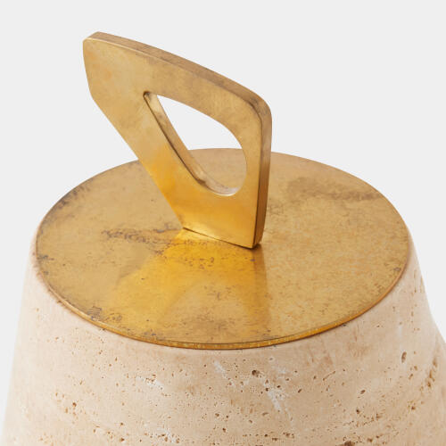 Bocal Lidded Pot-Travertine-Lg