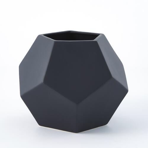Faceted Vase-Matte Black
