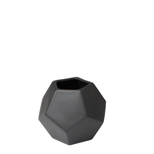 Faceted Vase-Matte Black